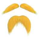 Yellow Mustache and Eyebrows for Adults, Novelty Yellow Fake Beard and Eyebrows, Cosplay Halloween Costume Accessories Funny Party Favor Men Women