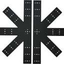 2pcs 24"x13.5" Gable Plate Black, 12:12 Pitch Pergola Truss Roof Steel Bracket for Wood 4x4/6x6, Heavy Duty Powder Coated Gable Bracket