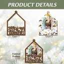2 x Nativity Christmas Ornament 2025  Joy to The World Wooden Holiday Decoration with Holy Family & Star of Bethlehem Ornament  Rustic Christian Christmas Tree Ornament & Faith Gift
