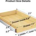 Pull Out Cabinet Organizer, Soft Close Wooden Slide Out Drawers for Pots and Pans, Full-extension Roll Out Shelves for Kitchen Cabinets, Pantry Organization, Bottom & Side Mount(12"W X 21"D x 3.4''H)