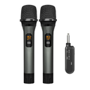 Wireless Microphone, UHF Cordless Dual Handheld Dynamic Mic Set with Rechargeable Receiver, for Karaoke Party, Voice Amplifier, PA System, Singing Machine, Church, Wedding, Meeting, 200ft (WM-2)