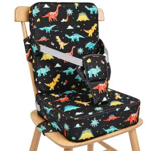 Toddler Booster Seat with Backrest, 3.6-Inch Cushion & Straps