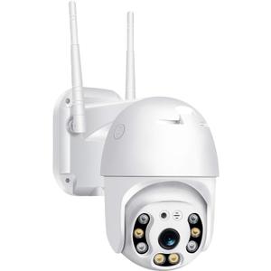Pan Tilt Outdoor Security Camera, 1080P Home WiFi IP Camera, Pan Tilt Dome Surveillance Cam, Two Way Audio Motion Detection Clear Night Vision Onvif Waterproof CCTV Camera Support Max 128G SD