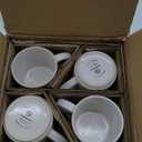 famiware Coffee Mug Set for 4, Star 12 oz Catering Mugs Cup Set with Handle for Coffee, Tea, Cocoa, Milk - Ceramic Stoneware Drinkware Set, Matte White (4 Count (Pack of 1), Star-Matte White)