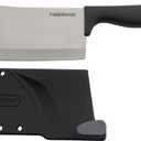 Farberware Edgekeeper 6-Inch Cleaver Knife with Self-Sharpening Blade Cover, High Carbon-Stainless Steel Kitchen Knife with Ergonomic Handle, Razor-Sharp Knife, Black