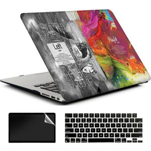 Case for MacBook Air 15 Inch M5 2026 M4 2025 M3 2024 M2 2023 A3241 2022 (A3448 A3241 3114 A2941 - Protective Plastic Hard Shell, Keyboard Cover and Screen Protector - Left Right Brain 2