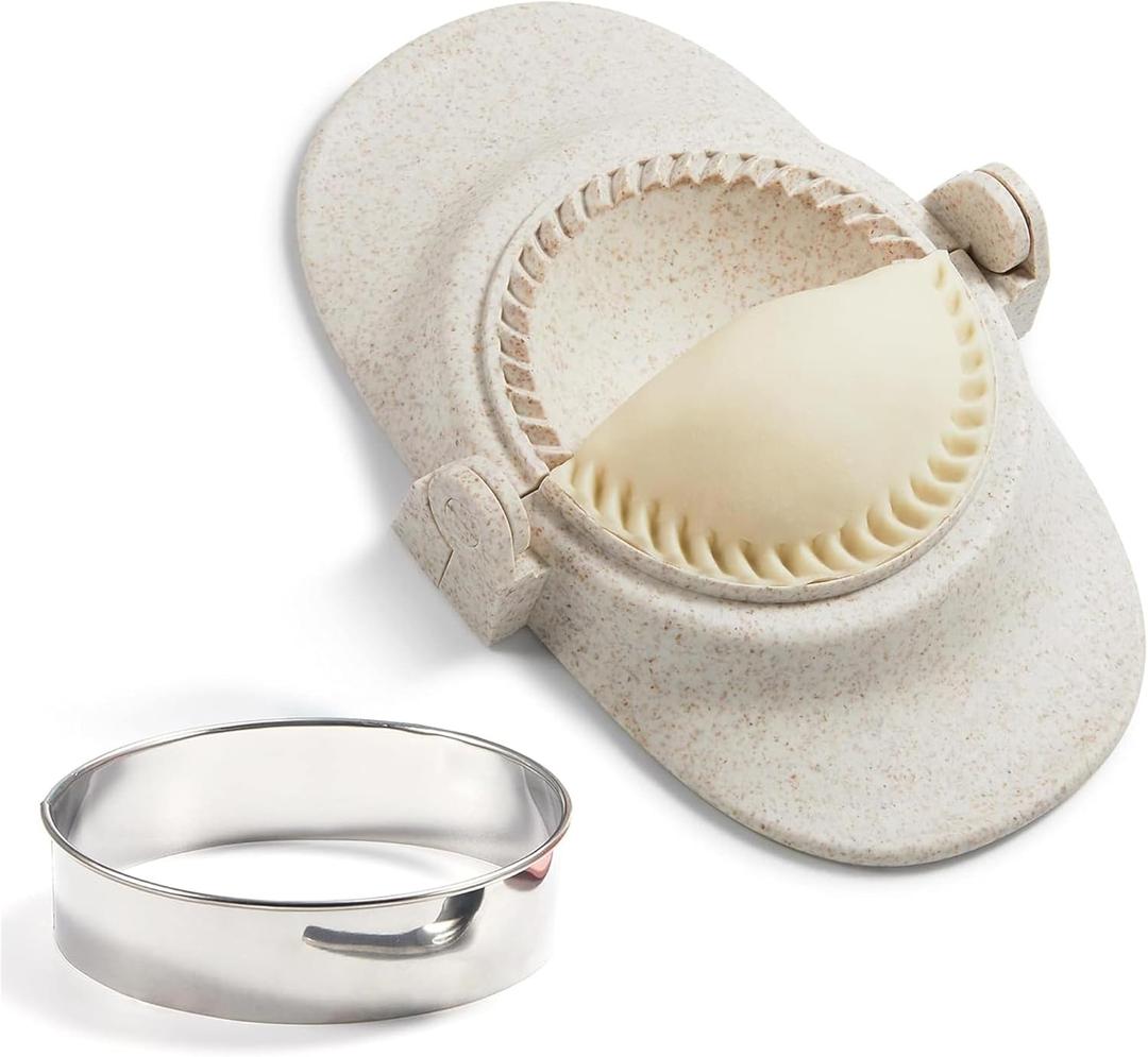 Dumpling Maker Set with Dough Cutter and Empanada Press Mold - Effortlessly Make Perfect Dumplings, Calzones, Pierogi, Chinese Turnovers (3")