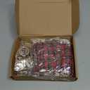 Christmas 24 Days Advent Calendar 2026 Xmas Countdown Buffalo Check Drawstring Bags with 24 Pieces Wooden Numbers for Christmas Gift Party Decoration