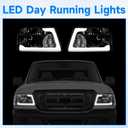 ELH LED DRL Headlight Assembly Fit For 2001-2011 Ranger With Corner Light 01 02 03 04 05 06 07 08 09 10 11 Ranger Headlamp Black Housing Clear Reflector