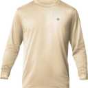 Mens Dry-Fit UPF 50+ Sun Shirt, Fishing Shirts for Men Long Sleeve, SPF Shirts for Men, Men's Rash Guard Shirts (Beige, XXL)