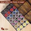 Homsorout Coffee Bar Organizer - Coffee Station for Countertop, Metal and Wood K Cup holder Storage Basket for Coffee Pods, Syrup, Cups, Stirrer, Coffee Condiment, Tea Organizer, Black and Brown