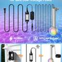 AC Pool Light for Steel Wall Above Ground Pools with Transformer, 24V 15W LED RGB Underwater Pool Light, IP68 Waterproof, 15in Poolside Light with 7 Colors 2 Modes, Remote Control, Gray