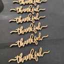 Thanksgiving Place Cards Blessed, Thankful, Grateful Wood Signs Fall Dining Table Plate Ornament Farmhouse Home Table Setting Decor 6 Pack (Thankful)