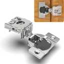 Chibery 2 Pack 1" Overlay 4D Soft Close Concealed Hinges for Face Frame Door, Adjustable Closing Speed, Smooth Slow Self Close Hinges, Satin Nickel, 105 Open Angle Stainless Steel Cabinet Hinges