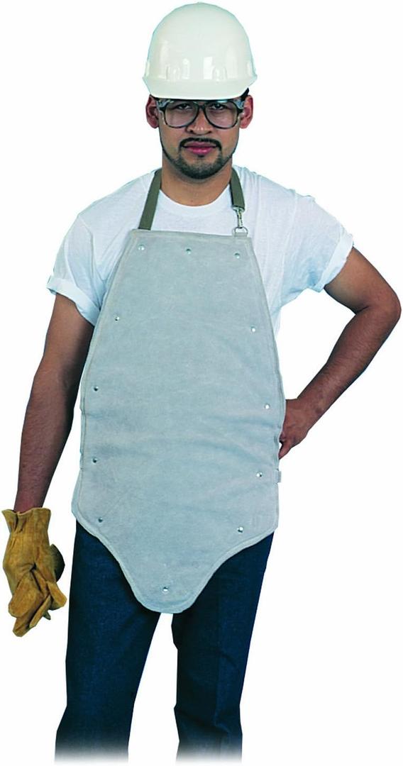 CL118 3.5-Ounce Split Leather Kick Back Apron, Pearl Grey