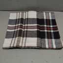 Solino Home Table Runner 132 Inches Long - 100% Pure Linen Black Oxford Plaid Table Runner 14 x 132 Inch for Dining