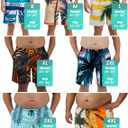Men Swim Trunks 9 Inch with Mesh Lining Breathable Quick Dry Drawstring Pockets for Summer Beach Pool Board (M)