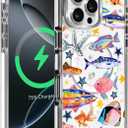 Compatible with iPhone 16 Pro Max Case,Ocean Colorful Fish Transparent Clear Magnetic Cover