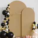 Wokceer Wedding Arch Stand 7.2FT, 6FT Spandex Fitted Arch Cover 2 Set Round Top Chiara Arch Backdrop Stands for Birthday Party Ceremony Banquet Decoration Khaki