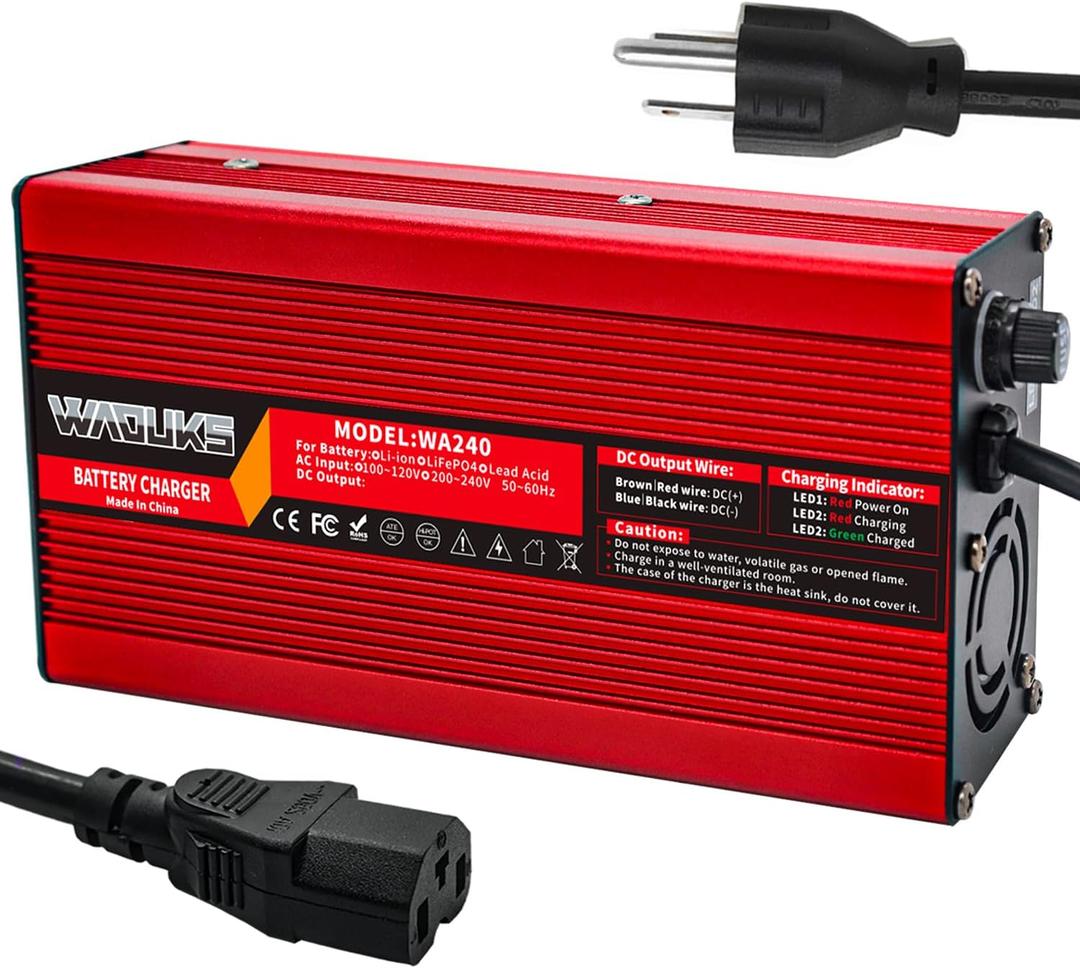 84V 3A Charger 84V Li-ion Battery Charger with Cooling Fan Red Aluminum Case Used for 20S 72V 74V Lithium Battery Pack,84V Smart Charger DC Output 3pin C13 Ping Connector Red 84V 3A Charger 84V Li-ion Battery Charger with Cooling Fan Red Aluminum Case Used for 20S 72V 74V Lithium Battery Pack,84V Smart Charger DC Output 3pin C13 Ping Connector Red
