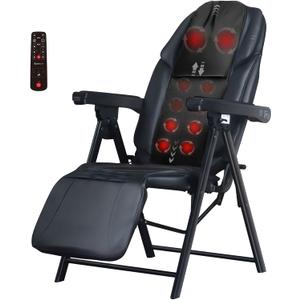 Foldable Electric Massage Chair with Heat FR-M25D Full Body Massage Portable Adjustable Backrest Height Neck Position Suitable for Heights from 59 in to 79 in