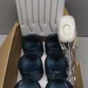 ZMOWIPDL Vintage Glassware Drinking Glasses Set of 6,15 oz Hobnail Glass Cups,Embossed Blue Water Tumbler,for Beer,Cocktail,Whiskey,Juice and Various Mixed Drinks- 1 Cleaning Brush