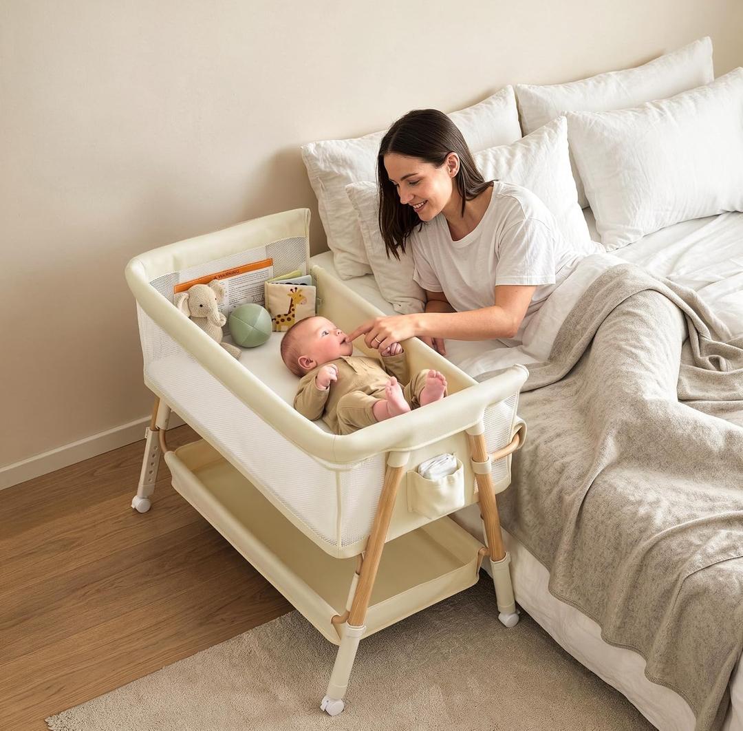 3-in-1 Baby Bassinet Bedside Sleeper Baby Crib for Newborn to 12 Months