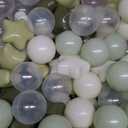 TRENDPLAY Star Ball Pit Balls 50 100 200 500 for Toddlers - Ball Pit Ball Shapes for Boys Girls Fun, Birthday Party, Christmas Decoration, Creamy Green