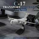HANGHANG 1/200 Scale US Air Force C-17 Global Overlord Strategic Transport Aircraft Alloy Aircraft Attack Plane Metal Fighter Military Model Fairchild Republic Diecast Plane Model for Collection