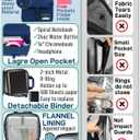 3 Ring Zipper Binder Bag with Handle and Shoulder Strap, 2-Inch O-Ring, Large Laptop Pocket, 5-Tab Expanding File Folder, School Supply Kit (Dark Blue)