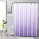 Central Park Lavender Ombre Waffle Weave Shower Curtain Water Resistant Gradient Print Bathroom Spa Hotel Decorative Fabric Shower Curtain Liner with 12 Grommets, Cream White to Purple, 70"x72"