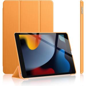 Soke Case for iPad 9th/8th/7th Generation 2021/2020/2019, [Slim Trifold Stand + Auto Wake/Sleep], Premium Protective Hard PC Back Cover for Apple iPad 10.2 Inch (Citrus)