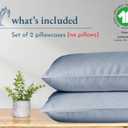 California Design Den 100% Organic Cotton Standard/Queen Pillow Cases 2, Soft Percale Weave Cotton Cooling Pillowcases (Blue Hydrangea)