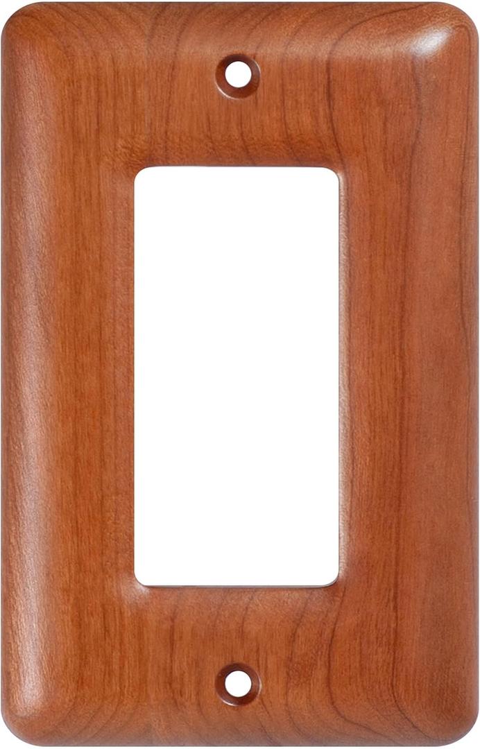 Cherry Switch Plates and Outlets Single Decorator Light Switch Cover Plate Decorative Real Wood Light Switch Cover Platefor Home and Office Use