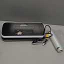 NutriChef Automatic Vacuum Air Sealing System for Food Preservation with Starter Kit, Compact Design, Lab Tested, Dry & Moist Food Modes with Led Indicator Lights, Black (14.1 x 6.0 x 3.0)