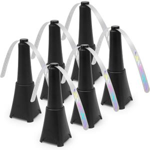 6 Packs Food Fans for Tables, AA Battery Powered, Portable Table Fans with Holographic Blades and Hook, Table Food Spinner Quiet for Picnic Home Party BBQ, Black