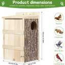 Squirrel Houses for Outside Wooden Bird House Large Squirrel Nesting Box with Natural Coconut Fiber for Squirrels Chipmunks Wildlife, 1"D x 1"W x 1"H