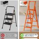 HillhutApex 5 Step Foldable Aluminum Step Ladder with Handgrip, Anti-Slip Pedal, 330 lbs Capacity, Lightweight & Portable for Home, Kitchen, Office, Garage (Orange)