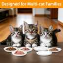 Cat Food Bowls - 3 Pack Whisker Fatigue Ceramic Cats Dishes Set for Indoor Cats, Shallow Wide Kitten Plates for Wet Food and Water, Microwave & Dishwasher Safe