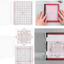 Briartw 2 Size/Set Photopolymer Grip Mat with Printed Guides | Fit in Stamp Positioning Tool | Multi-Use Non-Slip Sticky Mats for Stenciling, Ink Blending & More! (4.75x6", 6x6"Sizes)