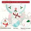 2 x 48in Christmas Tree Mat for Under Tree,Blue and White Christmas Tree Skirt for 7.5FT Tree,Rustic 3D Snowman Xmas Tree Mat Decorations Winter New Year Holiday Party Decor Indoor Outdoor