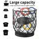 YINMIT K Cup Holder Organizer, Sturdy Coffee Pod Holder Organizer, 35 Kcup Large Capacity Storage Basket for Kitchen Counter and Office Desktop (Black-Circular)