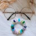 2 x 100PCS Colored Acrylic Crystal Beads Round Crackle Beads Charms for Jewelry Making Bracelets Large Hole Spacer Beads for Hanging Charms DIY Art Christmas Ornament Birthday Gifts (Colour Mixture)