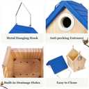 Kingsyard Wooden Wren House with Predator Guard, Bird Nesting for Outdoor, Garden Patio Nest Box Birdhouse for Wild Bird Watching, Royal Blue