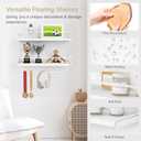 Forbena Bathroom Shelves for Wall Set of 2, White Nursery Floating Book Shelves for Kids Room, Small Wall Mount Bookshelf and Toy Storage Organizer for Baby Toddlers Teens Boys Girls Bedroom