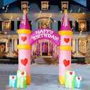 [2025 New] 10FT Birthday Inflatable Arch, Build-in LED LightsArch Blow up Outdoor Yard Decorations for Birthday Party Indoor Home Celebration Garden Lawn