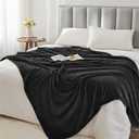 BEDELITE Fleece Blanket Black Throw Blankets for Couch & Bed, Luxury Plush Cozy Fuzzy Blanket 50x60 inches, Super Soft Warm Lightweight Throw Blanket for Travel Camping