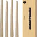 Viyffo Taper Candles, 10 Inch, 4 Pack, Nougat Brown  Unscented, Dripless & Smokeless Design, Up to 8 Hour Burn  Long Tall Taper Candlesticks for Wedding, Dinner & Home Decor