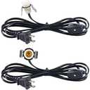 Single Salt Lamp Cord Replacement, UL-Listed E12 Blow Mold Light Socket for Christmas Village, Holiday Craft Decorations, Himalayan Crystal Salt Lamps