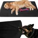 RRPETHOME 4" Indestructible Chew Proof Dog Beds for Aggressive Chewers,Durable Waterproof Fabic Chew Resistant Crate Dog Bed for Puppy Teething & Active Dog, Orthopedic Egg FoamBlack 55x42x4